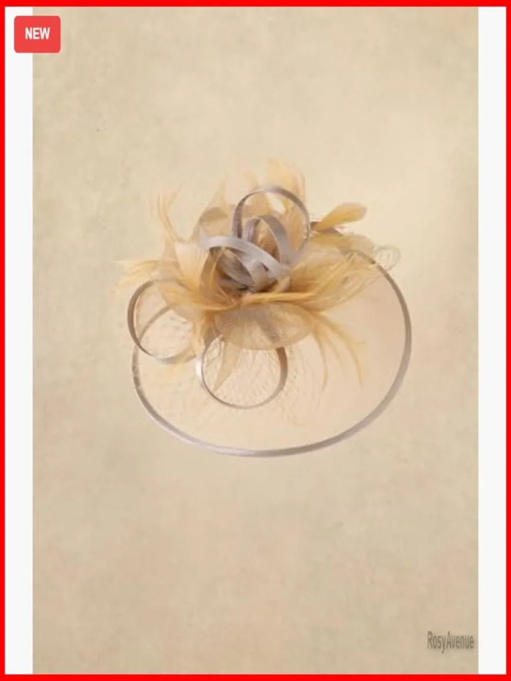 Derby Fascinator Hat with Feathers and Ribbons for Special Occasions